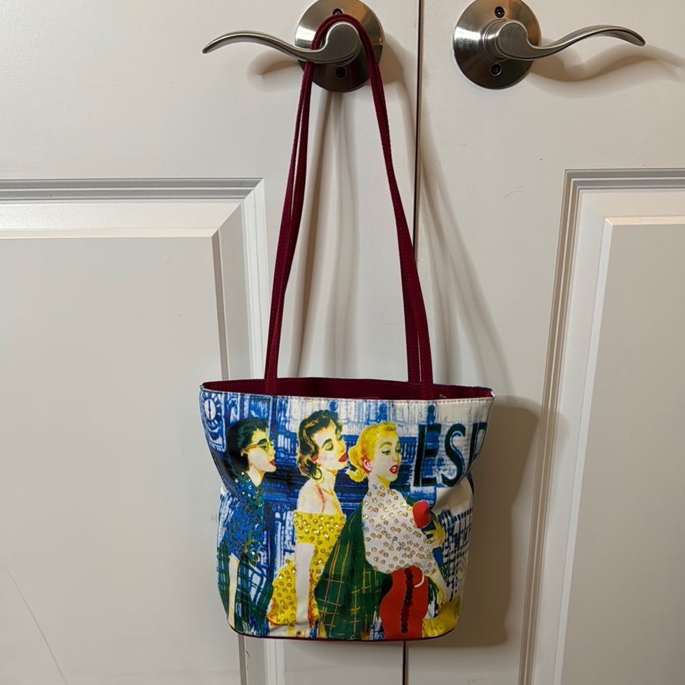 Three Girls Shopping Beads Sequin Y2K Shoulder‎ Bag Vintage